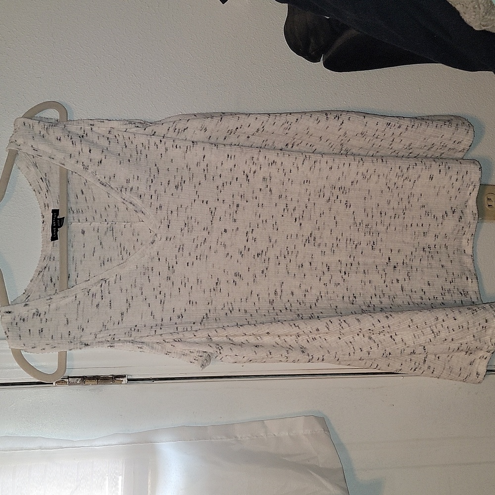 Lane bryant white and gray space dye tank top